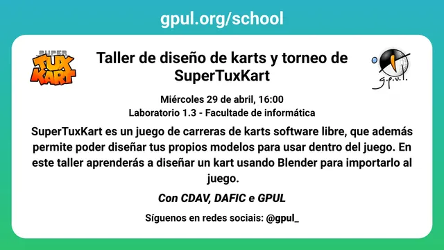 Taller de diseño de karts y torneo de SuperTuxKart